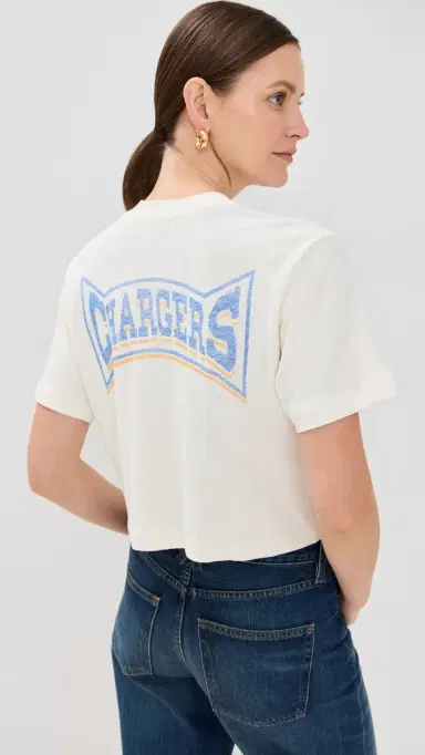 Junk Food Chargers Mock Neck Crop Tee White | Thumbnail 3 Junk Food Chargers Mock Neck Crop Tee White | Thumbnail 3