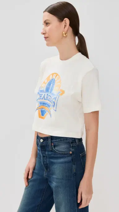 Junk Food Chargers Mock Neck Crop Tee White | Thumbnail 4 Junk Food Chargers Mock Neck Crop Tee White | Thumbnail 4