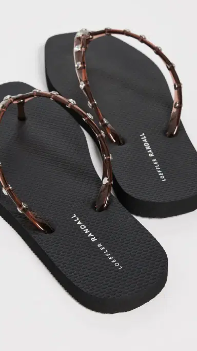 Loeffler Randall Taryn Crystal Jelly Flip Flops Brown/Black 5 | Thumbnail 5 Loeffler Randall Taryn Crystal Jelly Flip Flops Brown/Black 5 | Thumbnail 5