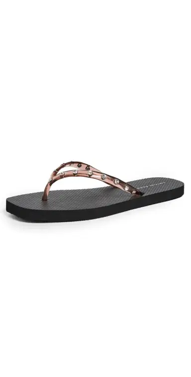 Loeffler Randall Taryn Crystal Jelly Flip Flops Brown/Black 5 | Thumbnail 1 Loeffler Randall Taryn Crystal Jelly Flip Flops Brown/Black 5 | Thumbnail 1