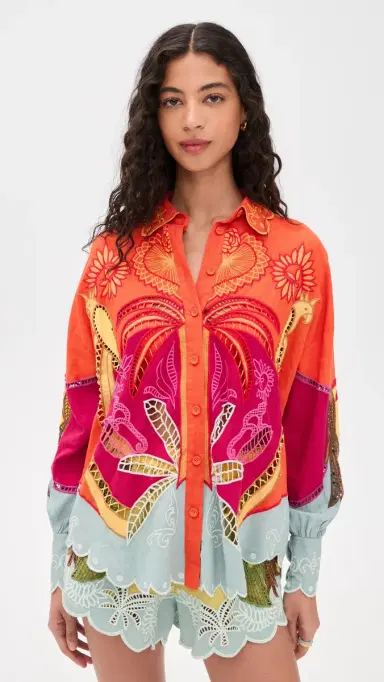Farm Rio Usiacuri Richelieu Shirt Usiacuri Multicolor S | Thumbnail 2 Farm Rio Usiacuri Richelieu Shirt Usiacuri Multicolor S | Thumbnail 2