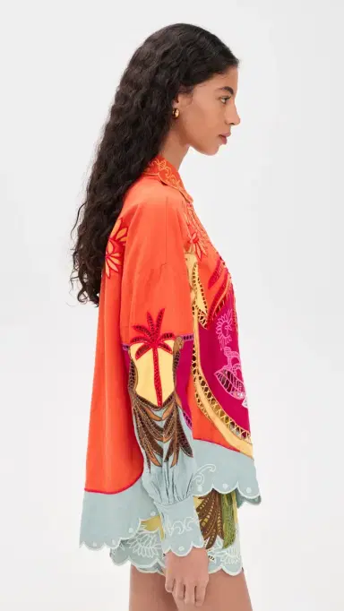 Farm Rio Usiacuri Richelieu Shirt Usiacuri Multicolor S | Thumbnail 4 Farm Rio Usiacuri Richelieu Shirt Usiacuri Multicolor S | Thumbnail 4