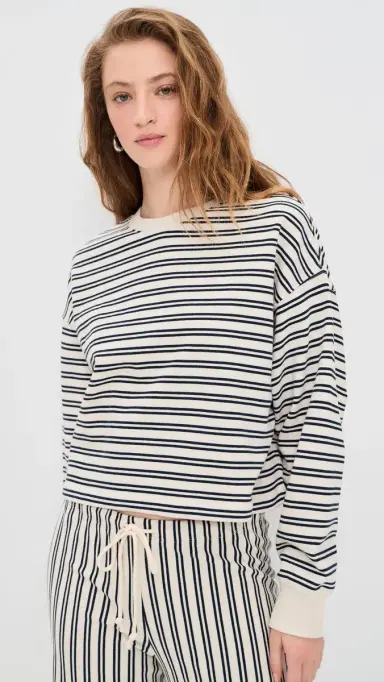 Velvet Isabelle weatshirt Natural/Navy | Thumbnail 2 Velvet Isabelle weatshirt Natural/Navy | Thumbnail 2