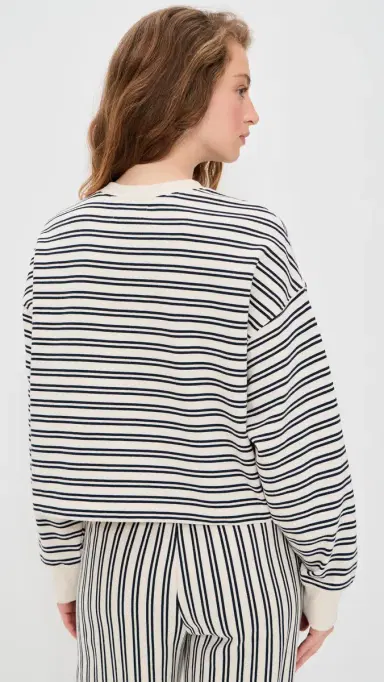 Velvet Isabelle weatshirt Natural/Navy | Thumbnail 3 Velvet Isabelle weatshirt Natural/Navy | Thumbnail 3