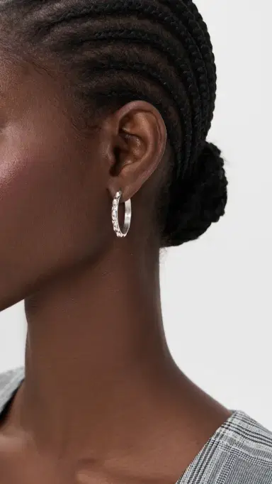 Sophie Blake Selena Scalloped Hoops Silver One Size | Thumbnail 3 Sophie Blake Selena Scalloped Hoops Silver One Size | Thumbnail 3
