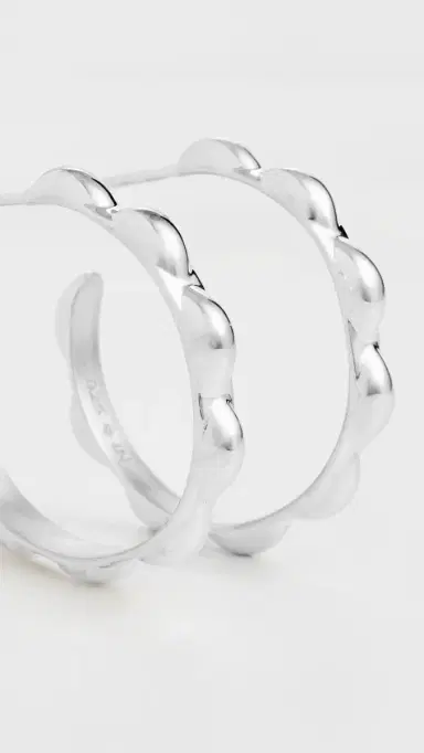 Sophie Blake Selena Scalloped Hoops Silver One Size | Thumbnail 4 Sophie Blake Selena Scalloped Hoops Silver One Size | Thumbnail 4