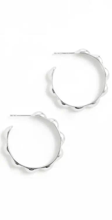 Sophie Blake Selena Scalloped Hoops Silver One Size | Thumbnail 1 Sophie Blake Selena Scalloped Hoops Silver One Size | Thumbnail 1