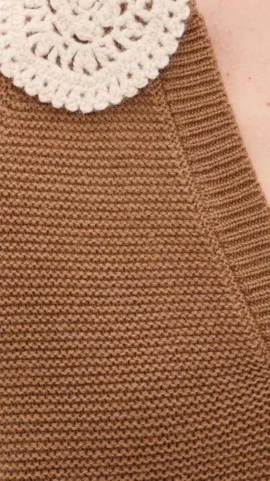 Marea Crochet Collar Sweater Camel | Thumbnail 6 Marea Crochet Collar Sweater Camel | Thumbnail 6