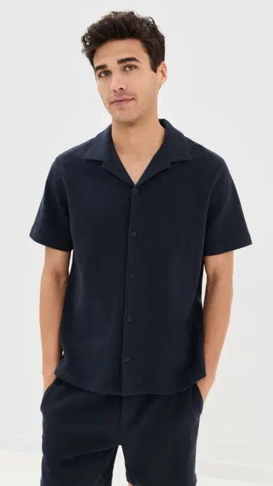 Vince Boucle Cabana Shirt Coastal Blue M | Thumbnail 2 Vince Boucle Cabana Shirt Coastal Blue M | Thumbnail 2