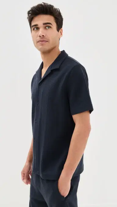 Vince Boucle Cabana Shirt Coastal Blue M | Thumbnail 4 Vince Boucle Cabana Shirt Coastal Blue M | Thumbnail 4