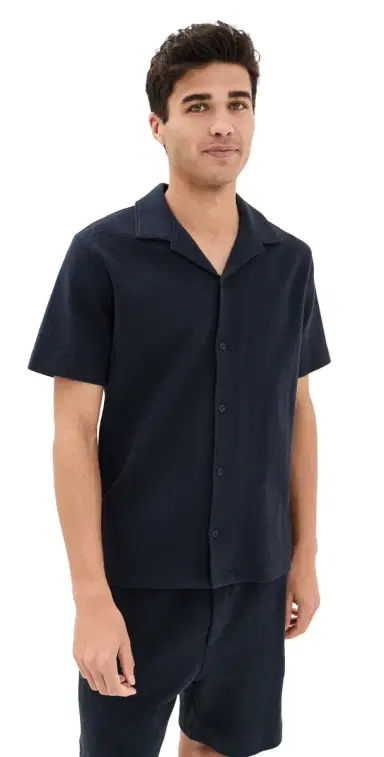 Vince Boucle Cabana Shirt Coastal Blue M | Thumbnail 1 Vince Boucle Cabana Shirt Coastal Blue M | Thumbnail 1