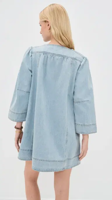 Free People Goldie Balloon leeve Celestial Blue | Thumbnail 3 Free People Goldie Balloon leeve Celestial Blue | Thumbnail 3