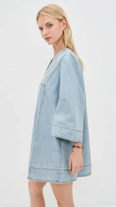 Free People Goldie Balloon leeve Celestial Blue | Thumbnail 4 Free People Goldie Balloon leeve Celestial Blue | Thumbnail 4