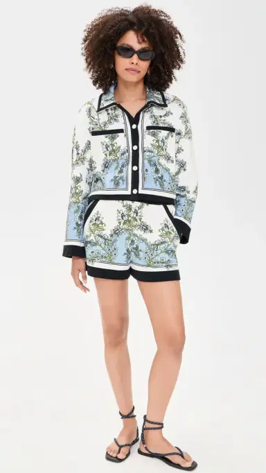 Veronica Beard Jean Tijana Terry Short Blue Jay Multi | Thumbnail 2 Veronica Beard Jean Tijana Terry Short Blue Jay Multi | Thumbnail 2