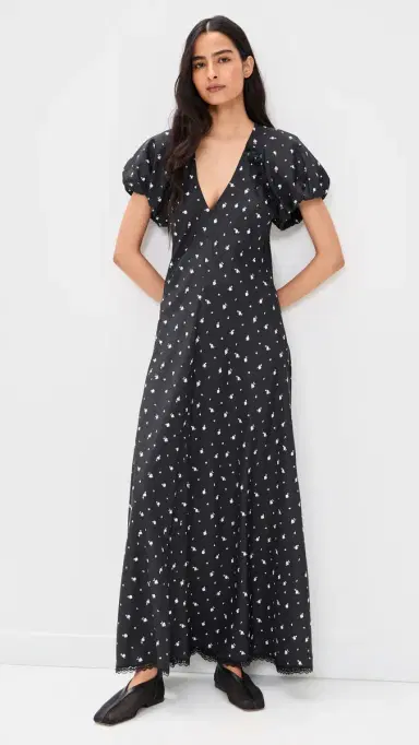 Lee Mathews Roxie Silk Dress Black 3 | Thumbnail 2 Lee Mathews Roxie Silk Dress Black 3 | Thumbnail 2