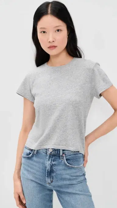 perfectwhitetee Lisa Recycled Cotton lim T-Shirt Heather Grey | Thumbnail 2 perfectwhitetee Lisa Recycled Cotton lim T-Shirt Heather Grey | Thumbnail 2
