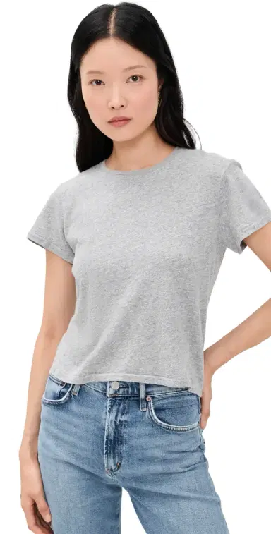 perfectwhitetee Lisa Recycled Cotton lim T-Shirt Heather Grey | Thumbnail 1 perfectwhitetee Lisa Recycled Cotton lim T-Shirt Heather Grey | Thumbnail 1