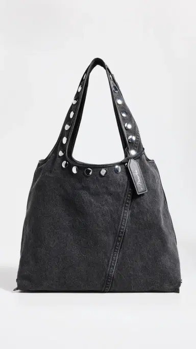3.1 Phillip Lim Washed Denim Market Tote With Studs Washed Blk | Thumbnail 2 3.1 Phillip Lim Washed Denim Market Tote With Studs Washed Blk | Thumbnail 2