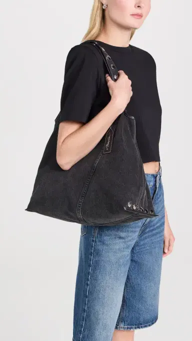 3.1 Phillip Lim Washed Denim Market Tote With Studs Washed Blk | Thumbnail 3 3.1 Phillip Lim Washed Denim Market Tote With Studs Washed Blk | Thumbnail 3