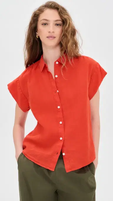 Alex Mill Maddie Blouse in inen Chili | Thumbnail 2 Alex Mill Maddie Blouse in inen Chili | Thumbnail 2