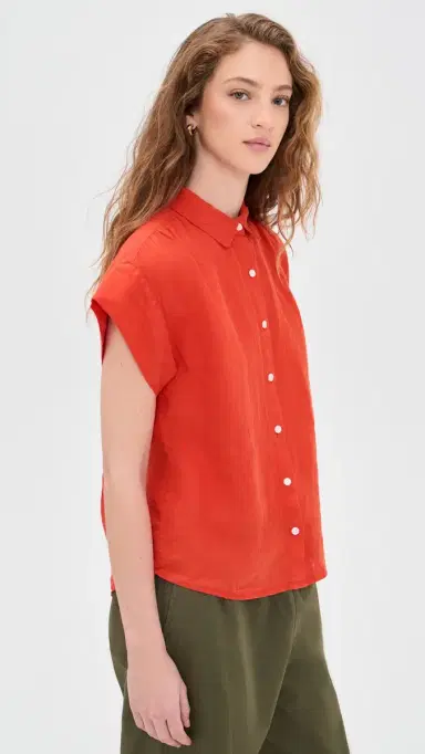 Alex Mill Maddie Blouse in inen Chili | Thumbnail 4 Alex Mill Maddie Blouse in inen Chili | Thumbnail 4