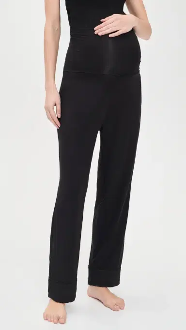 HATCH Ultra Soft Jersey Maternity Pajama Set Black | Thumbnail 5 HATCH Ultra Soft Jersey Maternity Pajama Set Black | Thumbnail 5
