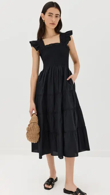 Hill House Home The Ellie Cotton Nap Dress Black | Thumbnail 2 Hill House Home The Ellie Cotton Nap Dress Black | Thumbnail 2