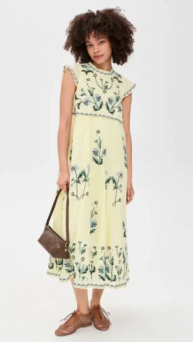 Sea Audra Embroidered Midi Dress Butter | Thumbnail 5 Sea Audra Embroidered Midi Dress Butter | Thumbnail 5