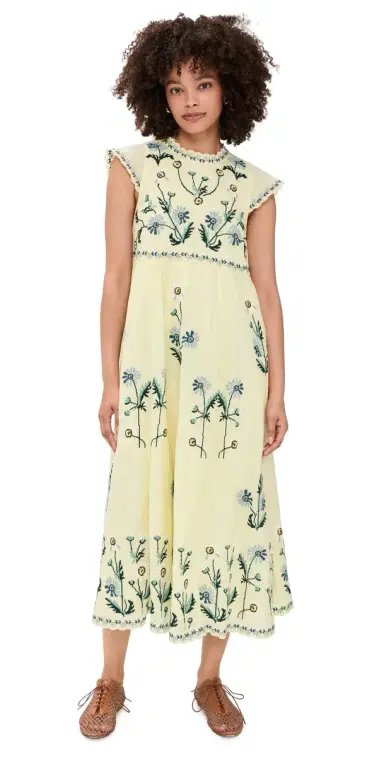 Sea Audra Embroidered Midi Dress Butter | Thumbnail 1 Sea Audra Embroidered Midi Dress Butter | Thumbnail 1