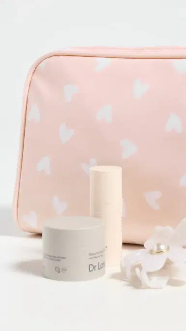 Weezie Small Toiletry Bag Pink Hearts One Size | Thumbnail 5 Weezie Small Toiletry Bag Pink Hearts One Size | Thumbnail 5