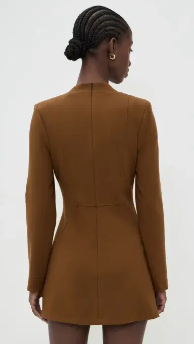 Black Halo Kenna Micro Mini Dress Mocha | Thumbnail 3 Black Halo Kenna Micro Mini Dress Mocha | Thumbnail 3