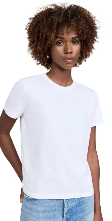 Madewell The Perfect Crewneck Tee in Allday Jersey Eyelet White | Thumbnail 1 Madewell The Perfect Crewneck Tee in Allday Jersey Eyelet White | Thumbnail 1