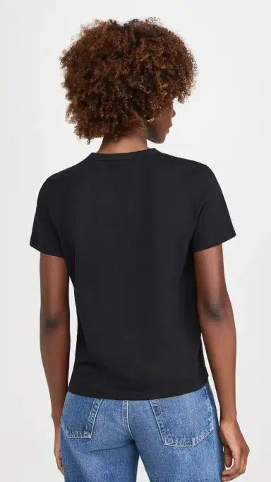Madewell The Perfect Crewneck Tee in Allday Jersey Jet Black L | Thumbnail 3 Madewell The Perfect Crewneck Tee in Allday Jersey Jet Black L | Thumbnail 3