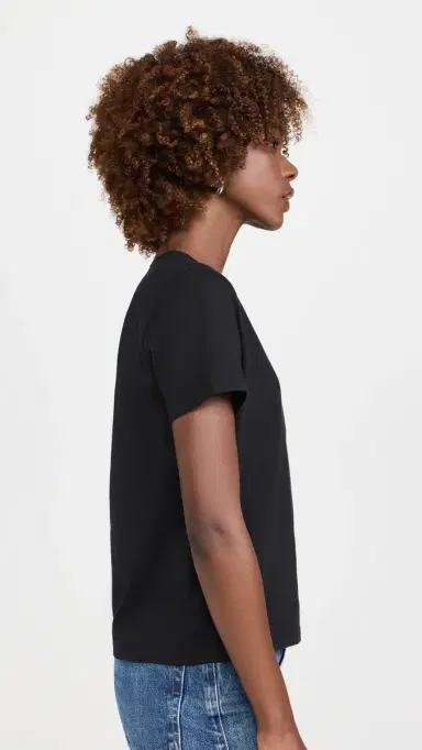 Madewell The Perfect Crewneck Tee in Allday Jersey Jet Black L | Thumbnail 4 Madewell The Perfect Crewneck Tee in Allday Jersey Jet Black L | Thumbnail 4