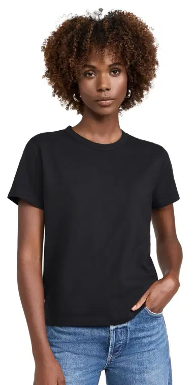 Madewell The Perfect Crewneck Tee in Allday Jersey Jet Black L | Thumbnail 1 Madewell The Perfect Crewneck Tee in Allday Jersey Jet Black L | Thumbnail 1