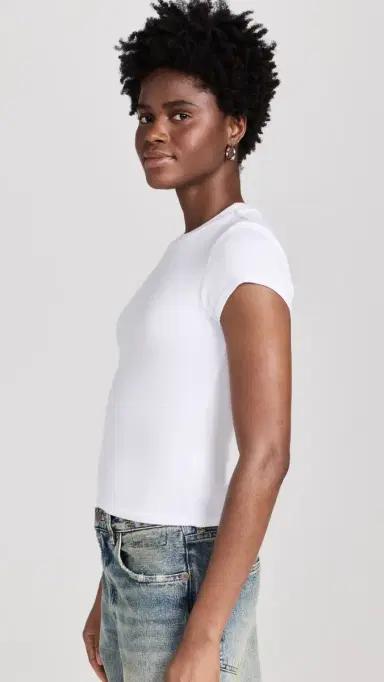 perfectwhitetee Jude Ribbed Baby Tee White | Thumbnail 4 perfectwhitetee Jude Ribbed Baby Tee White | Thumbnail 4