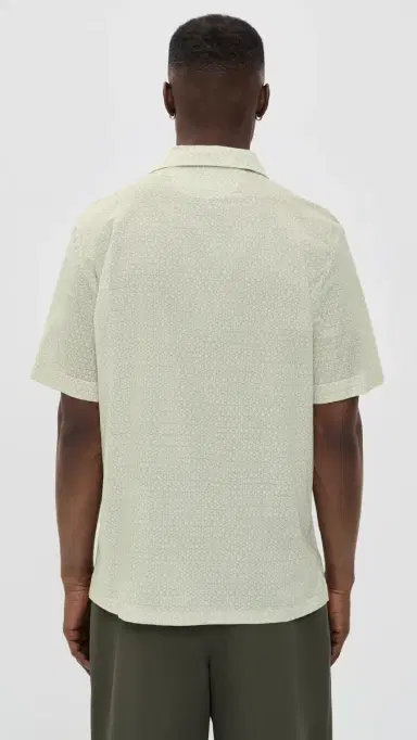 Fedeli Cotton tretch Camp Shirt Yellow Geo | Thumbnail 3 Fedeli Cotton tretch Camp Shirt Yellow Geo | Thumbnail 3