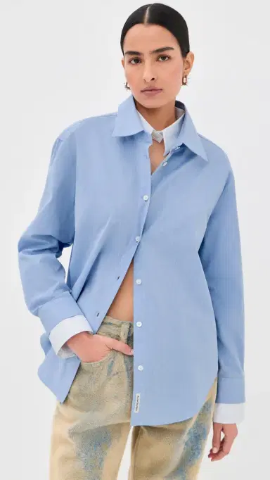 Acne Studios Button Down Top Light Blue/White | Thumbnail 2 Acne Studios Button Down Top Light Blue/White | Thumbnail 2