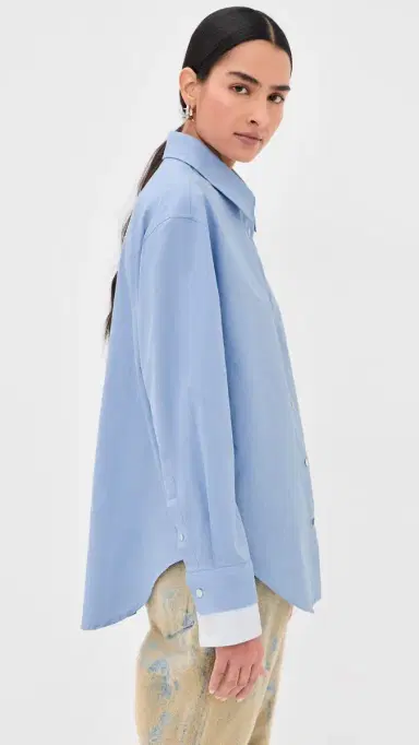 Acne Studios Button Down Top Light Blue/White | Thumbnail 4 Acne Studios Button Down Top Light Blue/White | Thumbnail 4