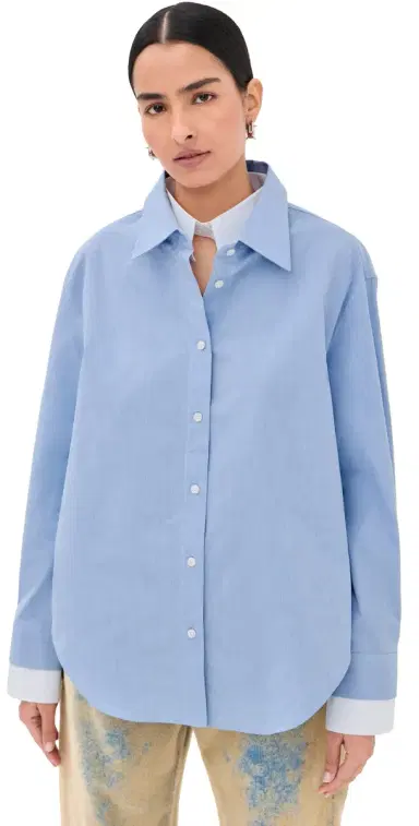 Acne Studios Button Down Top Light Blue/White | Thumbnail 1 Acne Studios Button Down Top Light Blue/White | Thumbnail 1