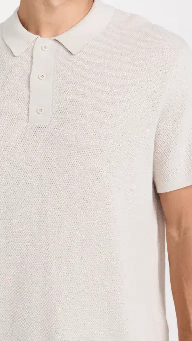 Onia Cotton Textured Knit Polo Stone L | Thumbnail 6 Onia Cotton Textured Knit Polo Stone L | Thumbnail 6