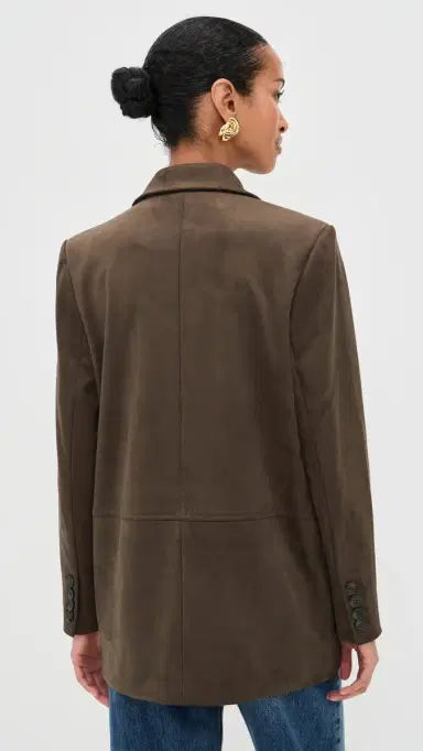 LE BOP Blair Faux uede Oversized Blazer Coffee | Thumbnail 3 LE BOP Blair Faux uede Oversized Blazer Coffee | Thumbnail 3