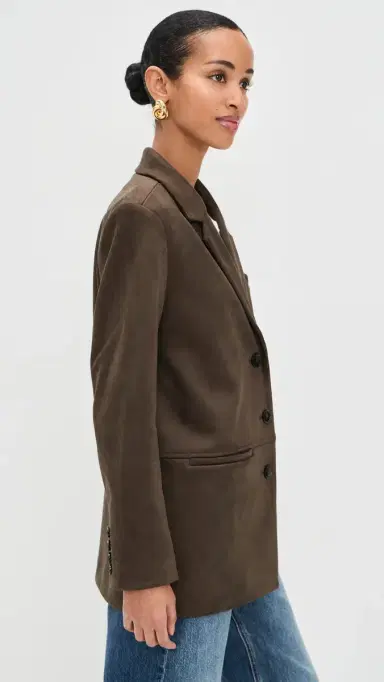 LE BOP Blair Faux uede Oversized Blazer Coffee | Thumbnail 4 LE BOP Blair Faux uede Oversized Blazer Coffee | Thumbnail 4