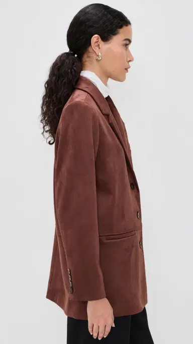 LE BOP Blair Faux Suede Oversized Blazer Cappuccino | Thumbnail 4 LE BOP Blair Faux Suede Oversized Blazer Cappuccino | Thumbnail 4
