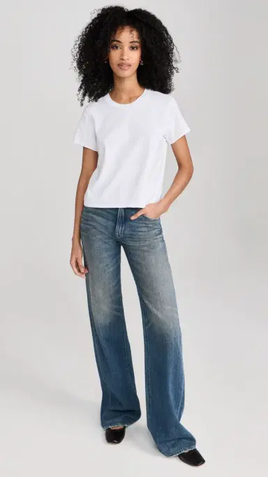 perfectwhitetee Springsteen Supima Cotton Baby Tee White | Thumbnail 5 perfectwhitetee Springsteen Supima Cotton Baby Tee White | Thumbnail 5