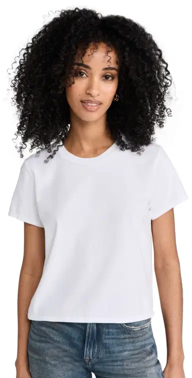 perfectwhitetee Springsteen Supima Cotton Baby Tee White | Thumbnail 1 perfectwhitetee Springsteen Supima Cotton Baby Tee White | Thumbnail 1