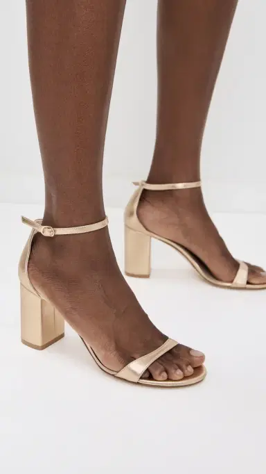 Stuart Weitzman Nudist Block 7mm Golden | Thumbnail 3 Stuart Weitzman Nudist Block 7mm Golden | Thumbnail 3