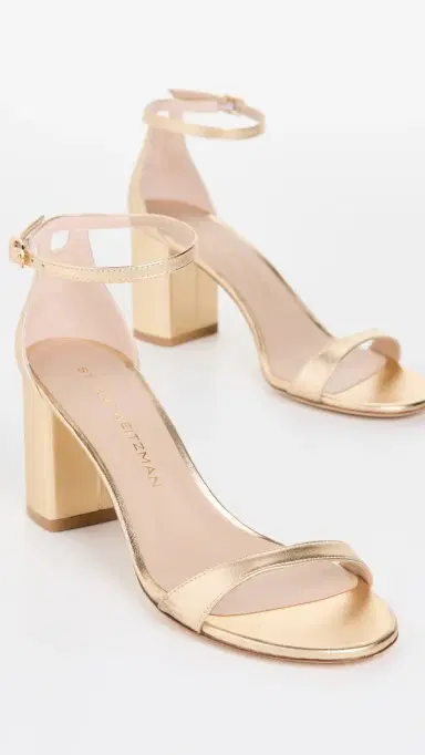 Stuart Weitzman Nudist Block 7mm Golden | Thumbnail 5 Stuart Weitzman Nudist Block 7mm Golden | Thumbnail 5