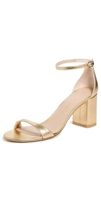 Stuart Weitzman Nudist Block 7mm Golden | Thumbnail 1 Stuart Weitzman Nudist Block 7mm Golden | Thumbnail 1