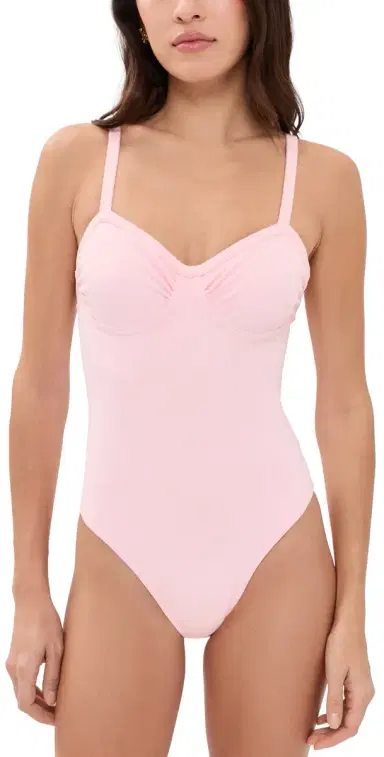 LoveShackFancy Brooksie Swimsuit Starlit Pink | Thumbnail 1 LoveShackFancy Brooksie Swimsuit Starlit Pink | Thumbnail 1